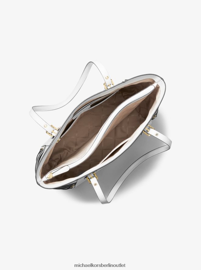 Zubehör de Michael Kors Frauen Kleine Voyager-Tragetasche aus Leder Optik weiß 404V221146