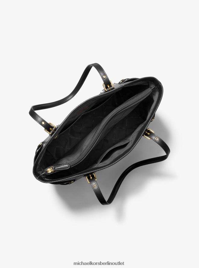 Zubehör de Michael Kors Frauen Kleine Voyager-Tragetasche aus Leder Schwarz 404V221149