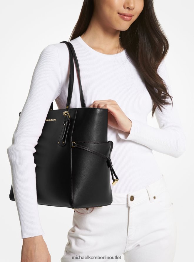 Zubehör de Michael Kors Frauen Kleine Voyager-Tragetasche aus Leder Schwarz 404V221149