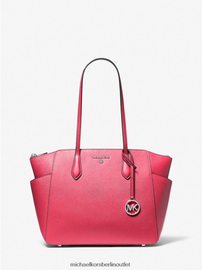 Zubehör de Michael Kors Frauen Marilyn mittelgroße Einkaufstasche aus Saffiano-Leder Geranie 404V221042