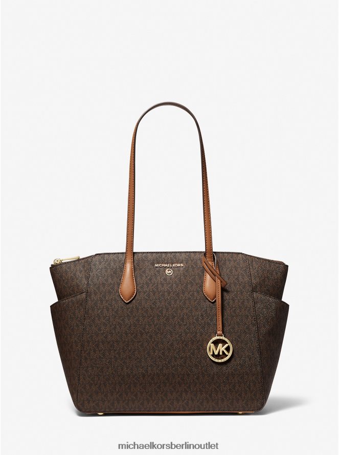 Zubehör de Michael Kors Frauen Mittelgroße Marilyn-Tragetasche mit Logo Brn/Eichel 404V221041