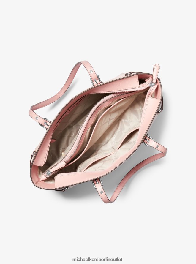 Zubehör de Michael Kors Frauen Mittelgroße Voyager-Einkaufstasche aus quer genarbtem Leder Rosa 404V221035