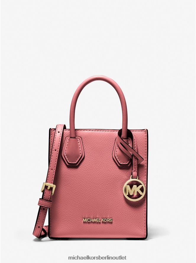 Zubehör de Michael Kors Frauen Extra kleine Umhängetasche aus gekrispeltem Leder von Mercer Teerose 404V221023