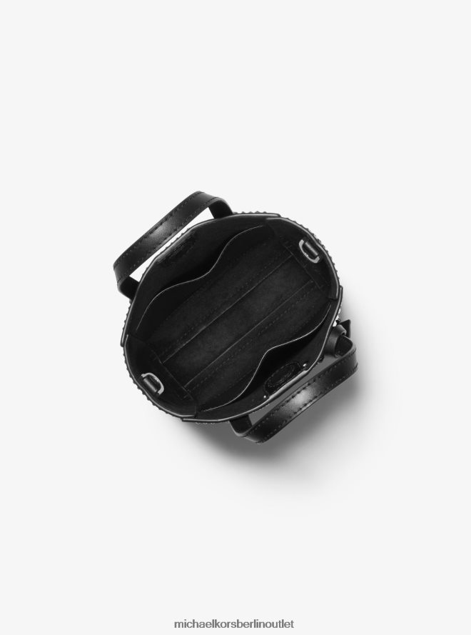 Zubehör de Michael Kors Frauen Extrakleine Umhängetasche aus verziertem Wildleder von Sinclair Schwarz 404V22911