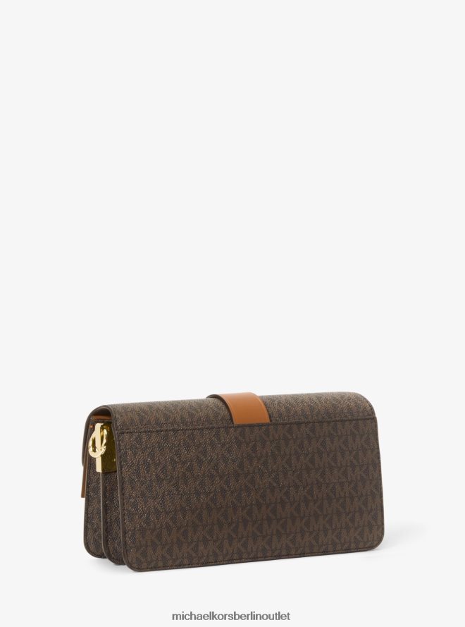 Zubehör de Michael Kors Frauen Greenwich mittelgroße Umhängetasche mit Logo Brn/Eichel 404V22929