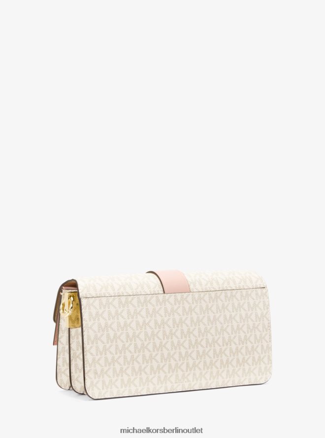 Zubehör de Michael Kors Frauen Greenwich mittelgroße Umhängetasche mit Logo Vanille/Zartrosa 404V22930