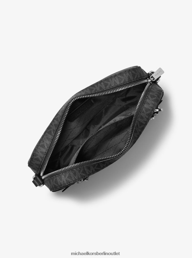 Zubehör de Michael Kors Frauen Große Jet-Set-Umhängetasche mit Logo Schwarz 404V221007