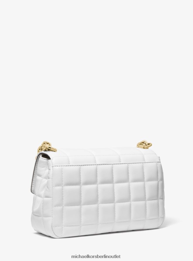 Zubehör de Michael Kors Frauen Große Soho-Umhängetasche aus gestepptem Leder Optik weiß 404V22994