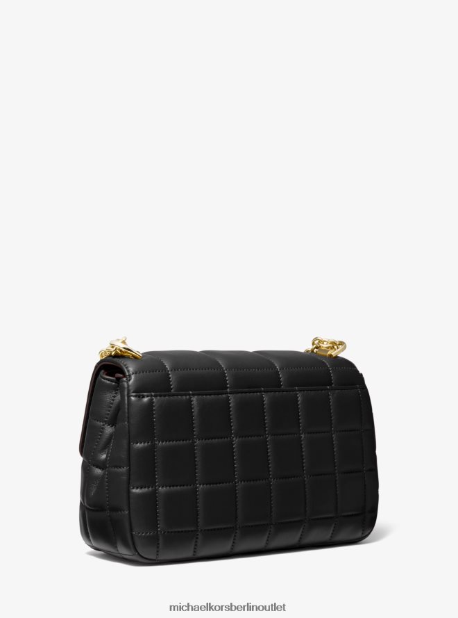 Zubehör de Michael Kors Frauen Große Soho-Umhängetasche aus gestepptem Leder Schwarz 404V221000