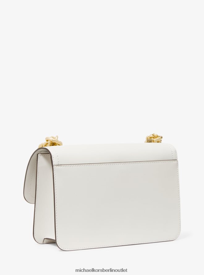 Zubehör de Michael Kors Frauen Große Umhängetasche aus Leder in Heidekraut Optik weiß 404V22841