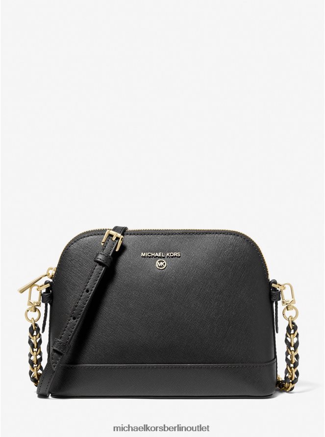 Zubehör de Michael Kors Frauen Große Umhängetasche aus Saffiano-Leder mit Kuppel Schwarz 404V221016