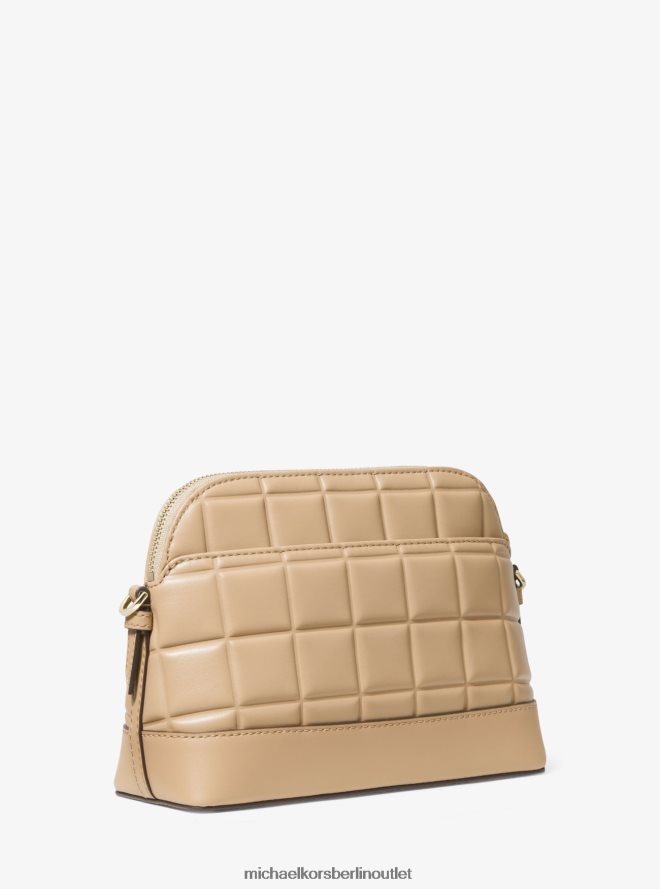 Zubehör de Michael Kors Frauen Große Umhängetasche aus gestepptem Leder mit Kuppel Kamel 404V22975