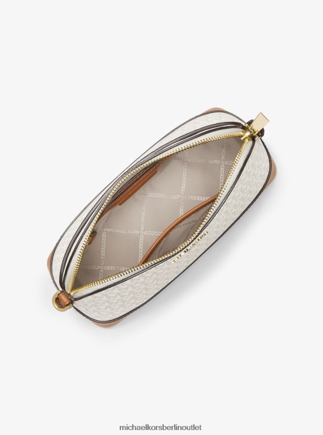 Zubehör de Michael Kors Frauen Große Umhängetasche mit Logo-Kuppel Vanille/Eichel 404V22935