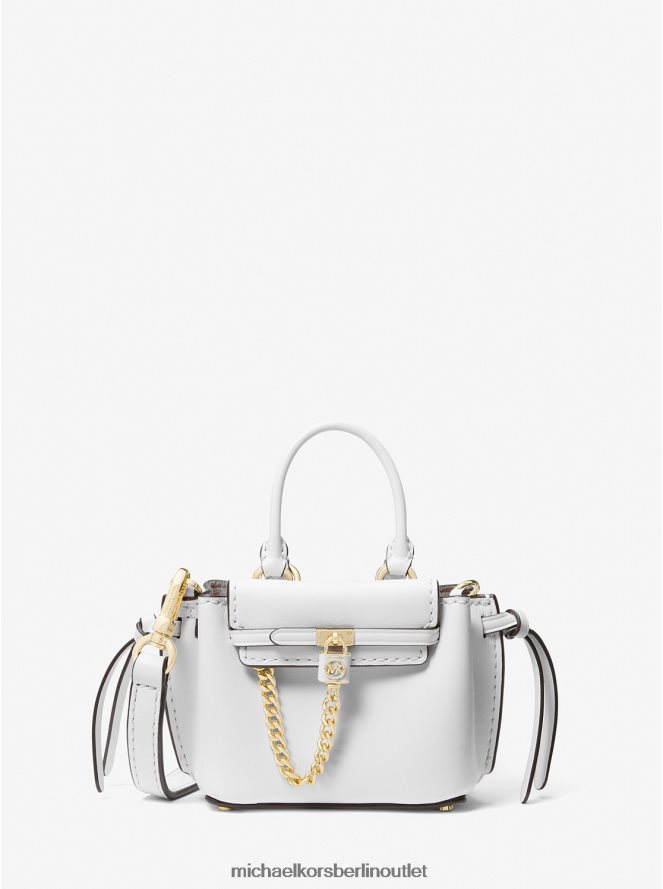 Zubehör de Michael Kors Frauen Hamilton Legacy Umhängetasche aus Mikroleder mit Gürtel Optik weiß 404V22657