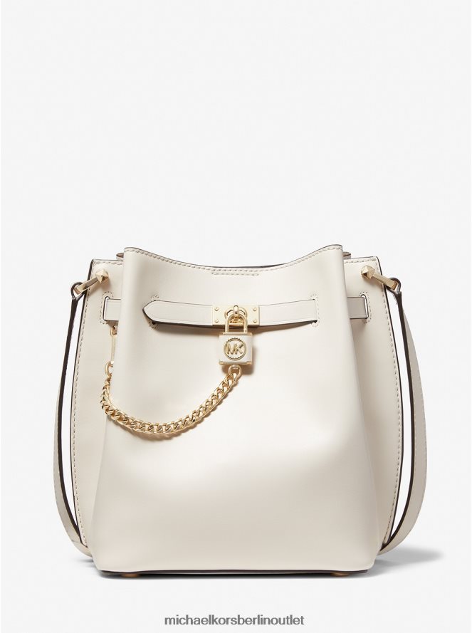 Zubehör de Michael Kors Frauen Hamilton Legacy mittelgroße Umhängetasche aus Leder Es ist Sahne 404V22684