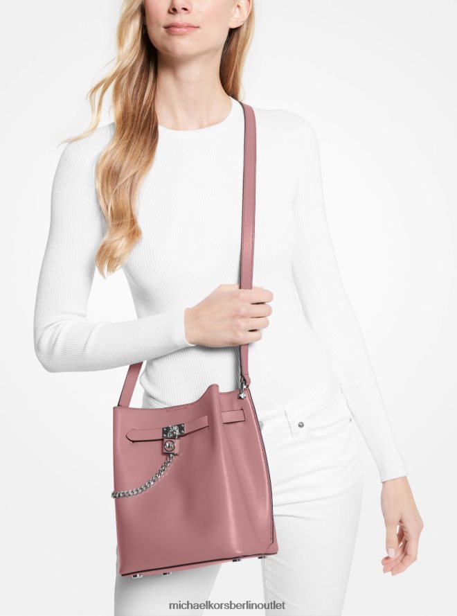 Zubehör de Michael Kors Frauen Hamilton Legacy mittelgroße Umhängetasche aus Leder Königsrosa 404V22683