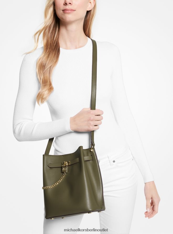Zubehör de Michael Kors Frauen Hamilton Legacy mittelgroße Umhängetasche aus Leder Olive 404V22692