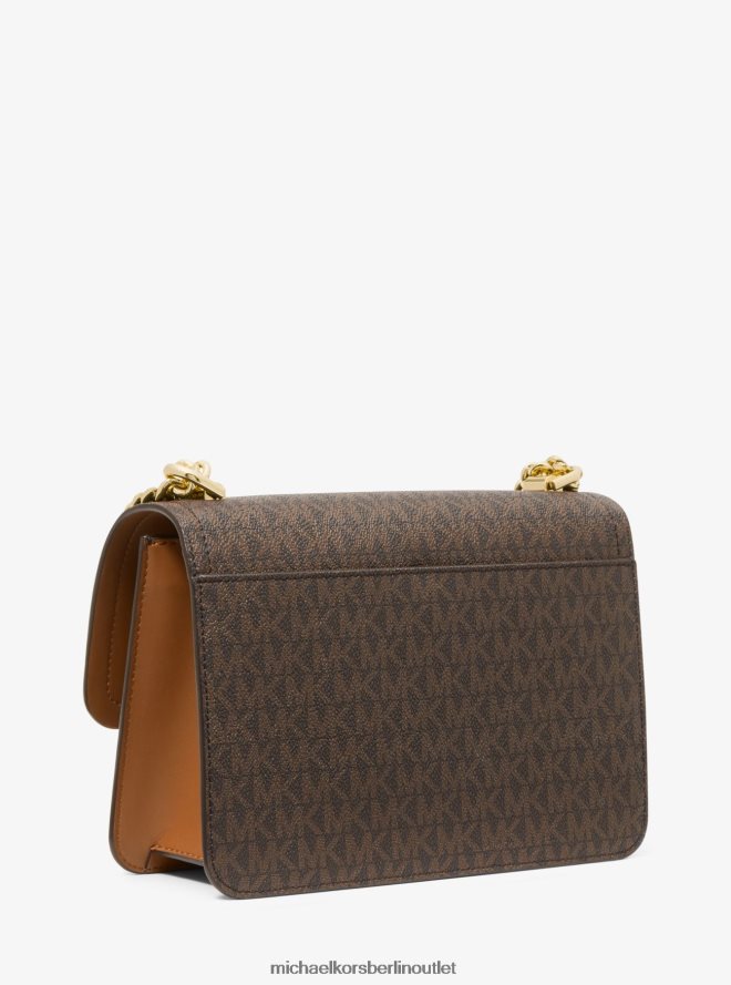 Zubehör de Michael Kors Frauen Heather große Umhängetasche mit Logo Brn/Eichel 404V22834