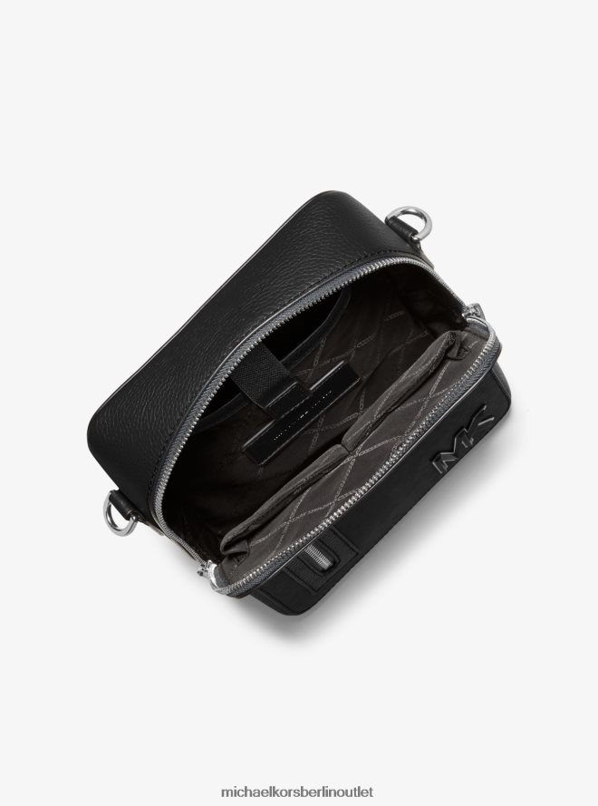 Zubehör de Michael Kors Frauen Hudson-Flugtasche aus Leder Schwarz 404V22955