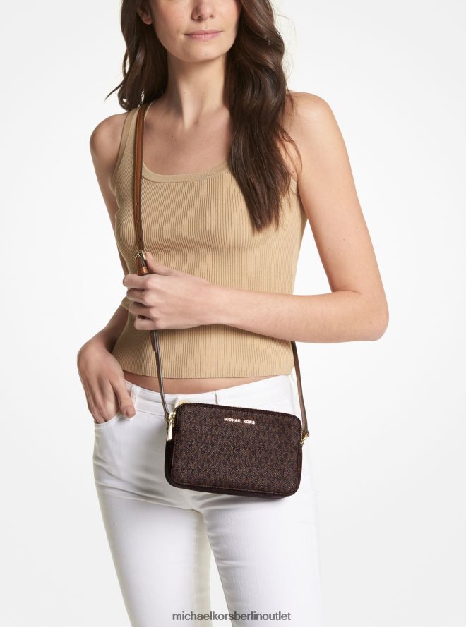 Zubehör de Michael Kors Frauen Jet Set Kameratasche mit kleinem Logo und Doppelreißverschluss Brn/Eichel 404V22712