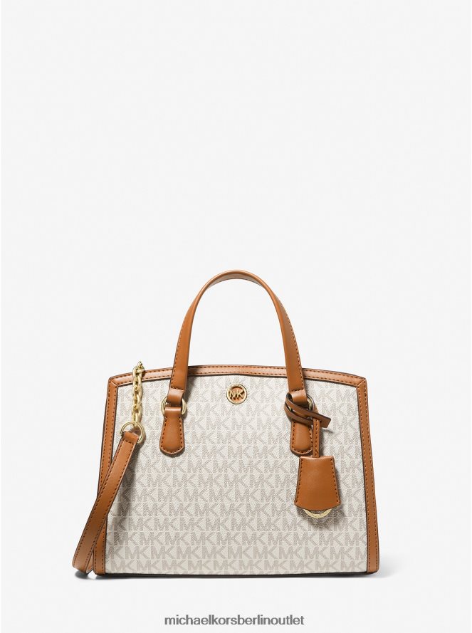 Zubehör de Michael Kors Frauen Kleine Chantal-Umhängetasche mit Logo Vanille/Eichel 404V22926