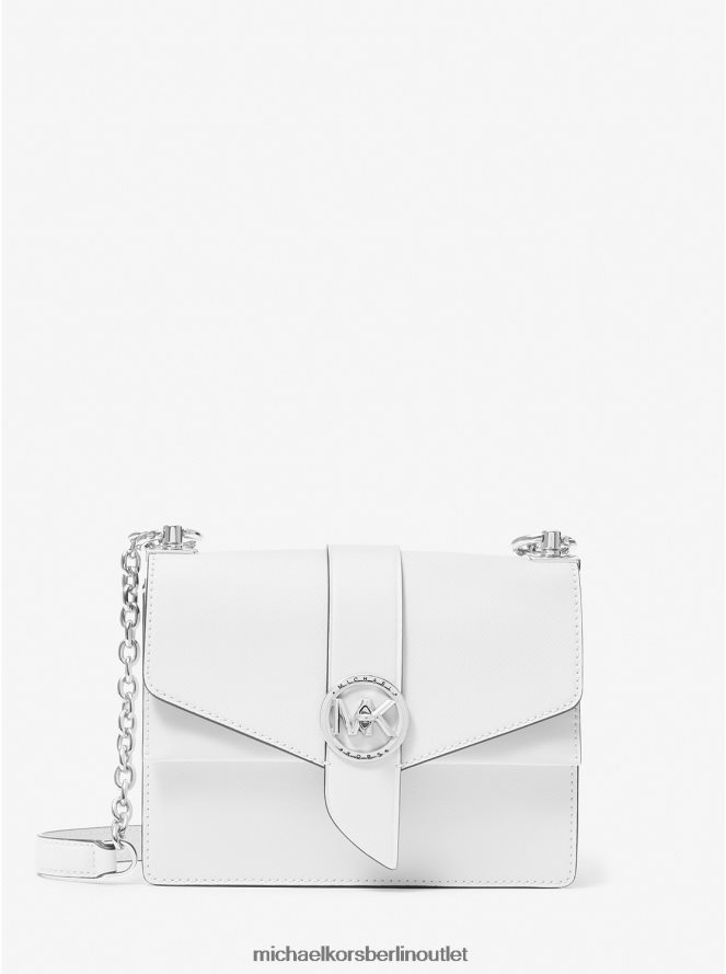 Zubehör de Michael Kors Frauen Kleine Greenwich-Umhängetasche aus Saffiano-Leder Optik weiß 404V22996