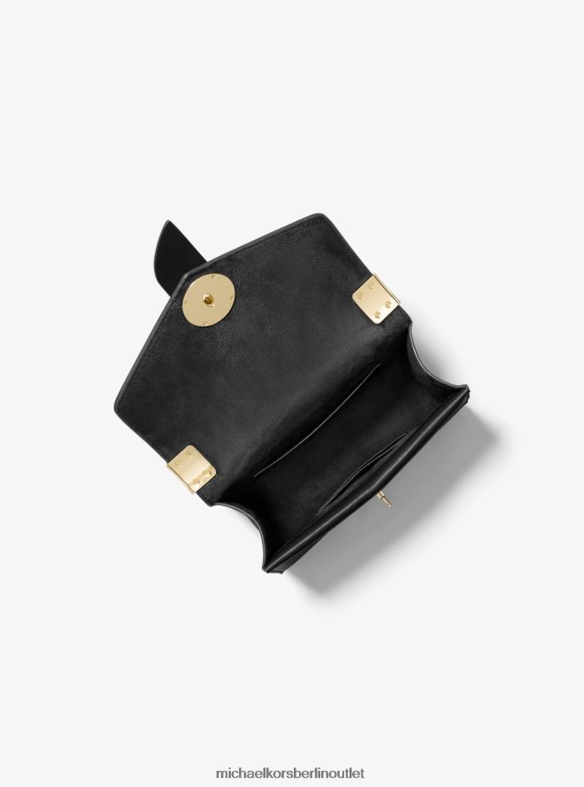Zubehör de Michael Kors Frauen Kleine Greenwich-Umhängetasche aus Saffiano-Leder Schwarz 404V22970