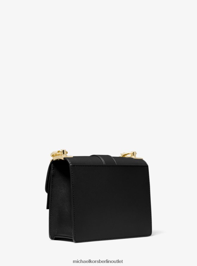 Zubehör de Michael Kors Frauen Kleine Greenwich-Umhängetasche aus Saffiano-Leder Schwarz 404V22970