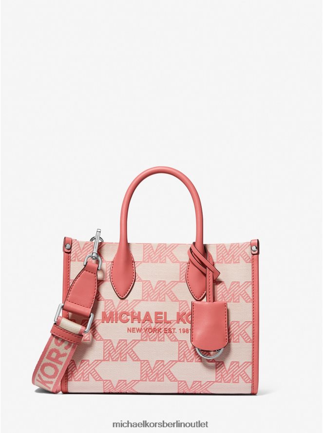 Zubehör de Michael Kors Frauen Kleine Mirella-Umhängetasche aus Jacquard mit Logo Teerose 404V22664