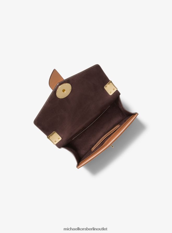 Zubehör de Michael Kors Frauen Kleine Umhängetasche aus Greenwich-Farbblock-Logo und Saffiano-Leder Brn/Eichel 404V22938