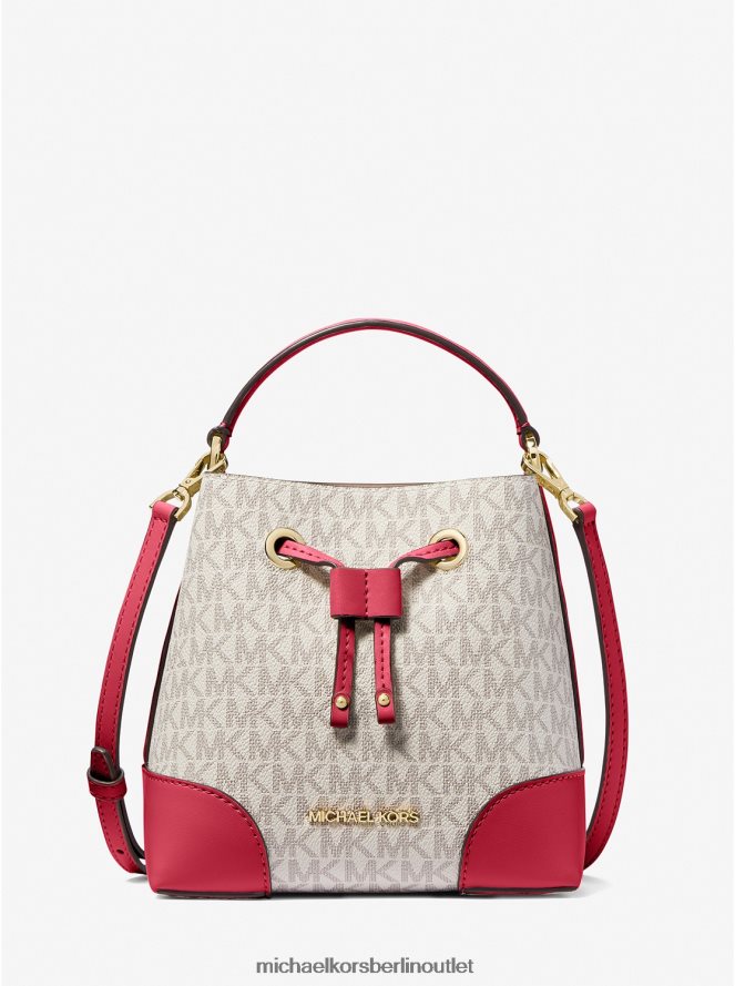 Zubehör de Michael Kors Frauen Mercer-Beuteltasche mit kleinem Logo Karminrosa Multi 404V22910