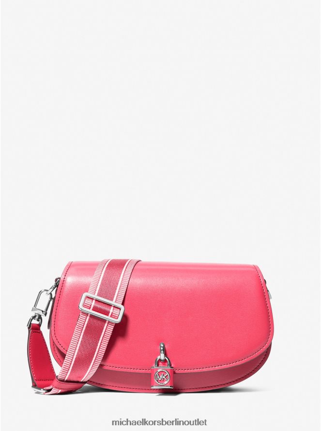 Zubehör de Michael Kors Frauen Mila mittelgroße Umhängetasche aus Leder Geranie 404V22658