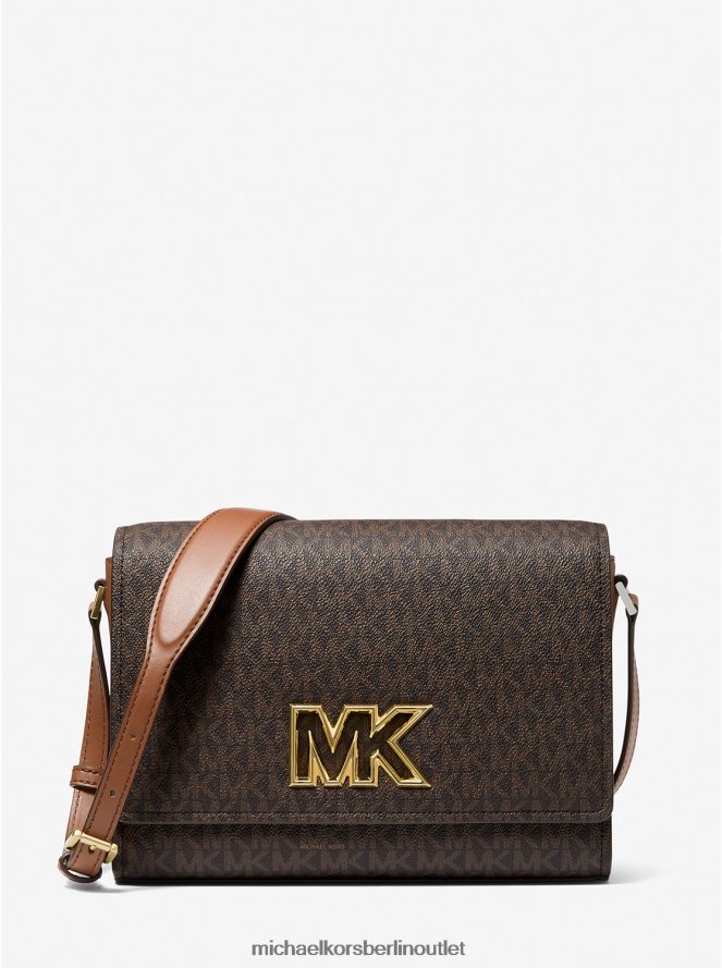 Zubehör de Michael Kors Frauen Mimi mittelgroße Umhängetasche mit Logo braun 404V22947