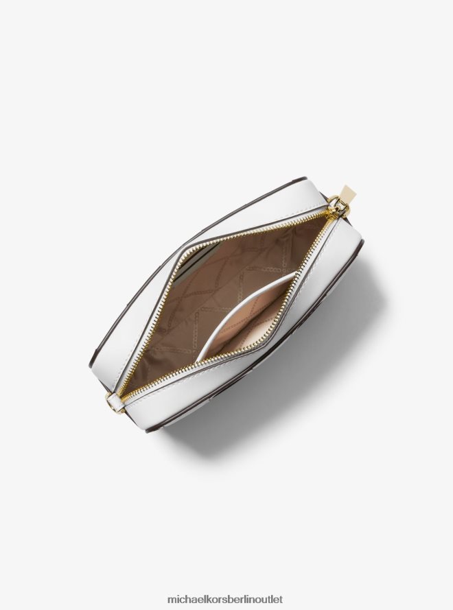 Zubehör de Michael Kors Frauen Mittelgroße Umhängetasche „Ginny“ aus gewebtem Leder Optik weiß 404V22641