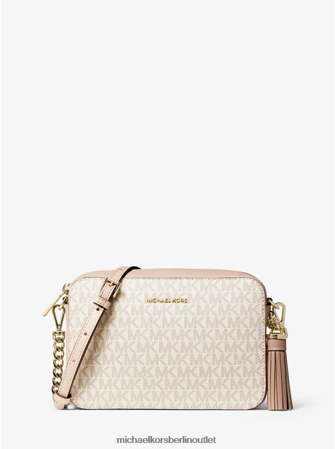 Zubehör de Michael Kors Frauen Mittelgroße Umhängetasche „Ginny“ mit Logo Vanille/Zartrosa 404V22748