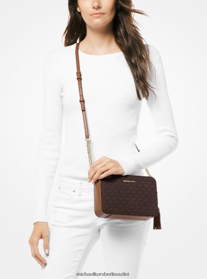 Zubehör de Michael Kors Frauen Mittelgroße Umhängetasche „Ginny“ mit Logo braun 404V22749