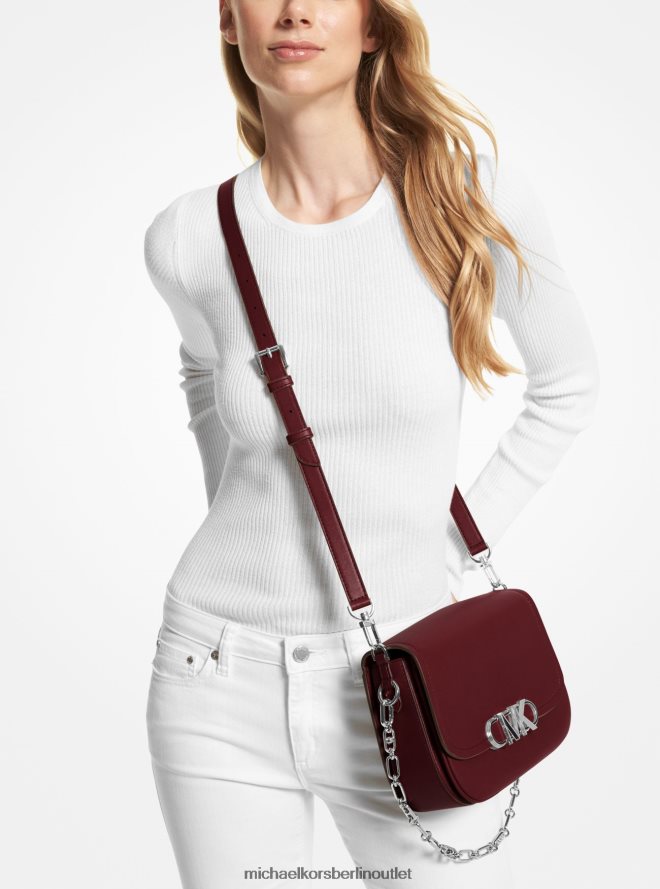 Zubehör de Michael Kors Frauen Mittlere Parker-Umhängetasche aus Leder Merlot 404V22699