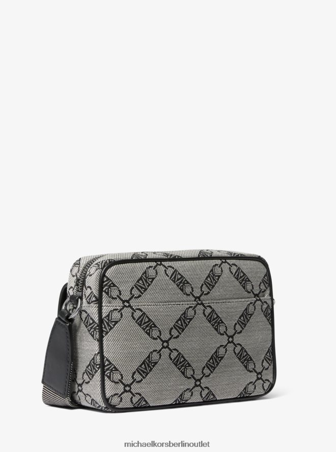 Zubehör de Michael Kors Frauen Parker mittelgroße Umhängetasche aus Jacquard mit Empire-Logo natur/schwarz 404V22842