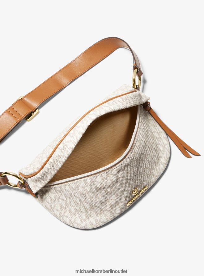 Zubehör de Michael Kors Frauen Slater extrakleine Logo-Schultertasche Vanille/Eichel 404V22704