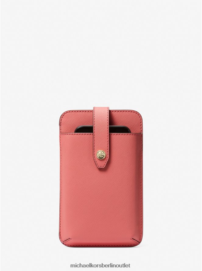 Zubehör de Michael Kors Frauen Smartphone-Umhängetasche aus Saffiano-Leder Teerose 404V22878