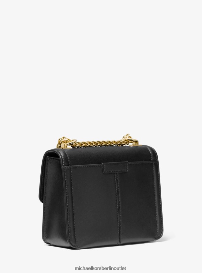 Zubehör de Michael Kors Frauen Sonia kleine Umhängetasche aus Leder Schwarz 404V221009