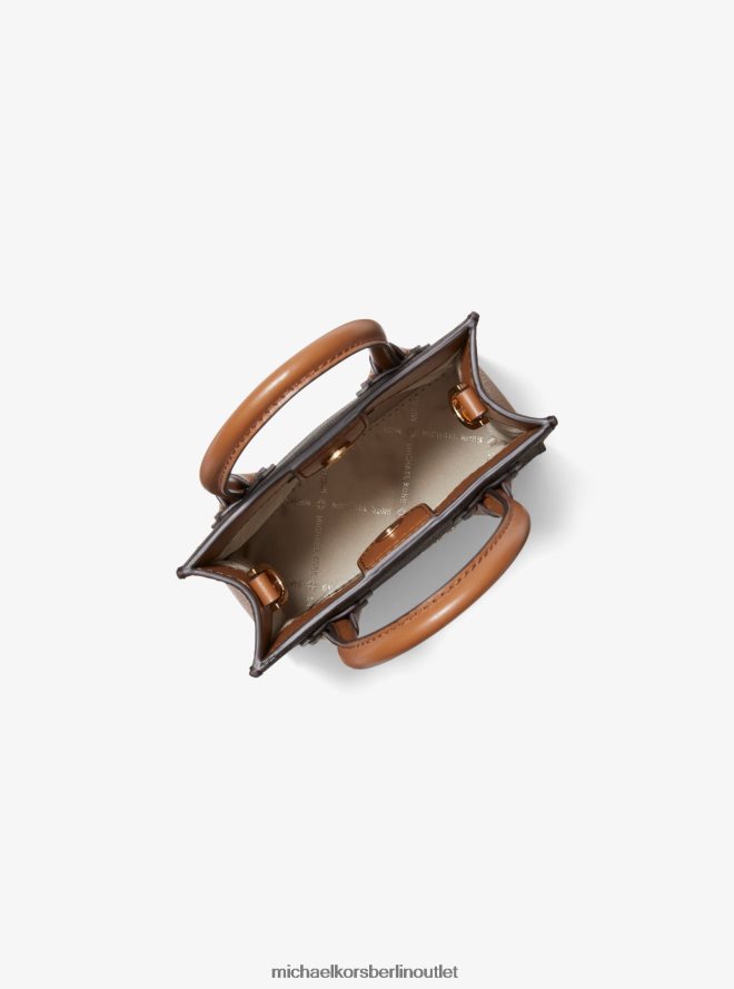 Zubehör de Michael Kors Frauen Umhängetasche aus extrakleinem Mercer-Logo und Leder braun 404V22977