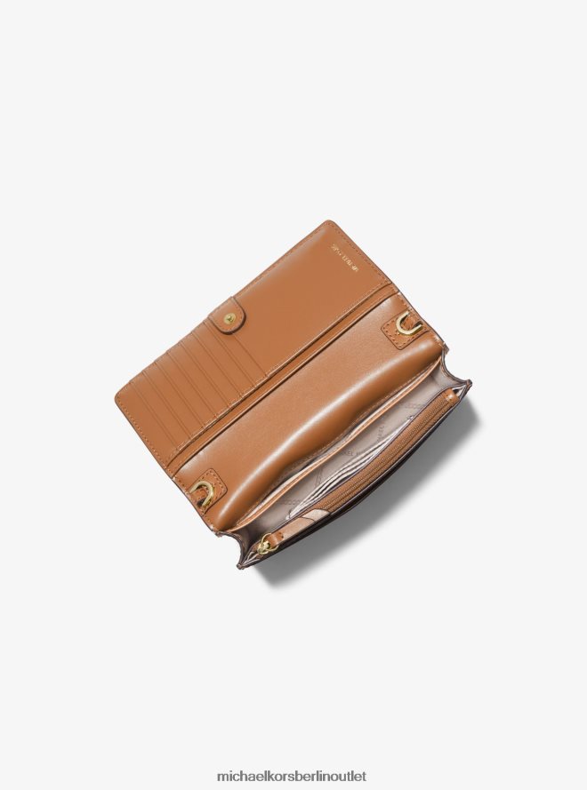 Zubehör de Michael Kors Frauen Umwandelbare Umhängetasche für Smartphones mit kleinem Jet-Set-Logo Vanille/Eichel 404V22757