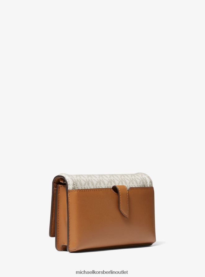 Zubehör de Michael Kors Frauen Umwandelbare Umhängetasche für Smartphones mit kleinem Jet-Set-Logo Vanille/Eichel 404V22757