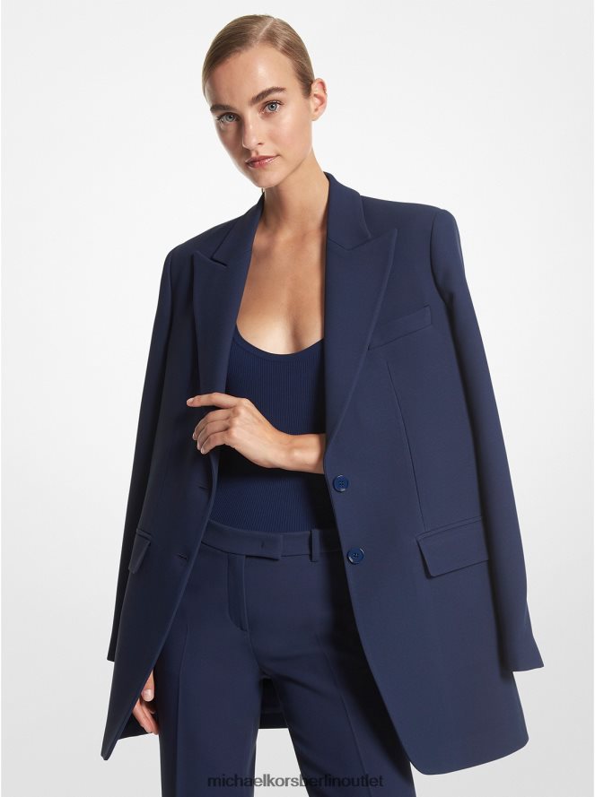Kleidung de Michael Kors Frauen Boyfriend-Blazer aus Doppelkrepp-Zobel-Kollektion Marine 404V223496