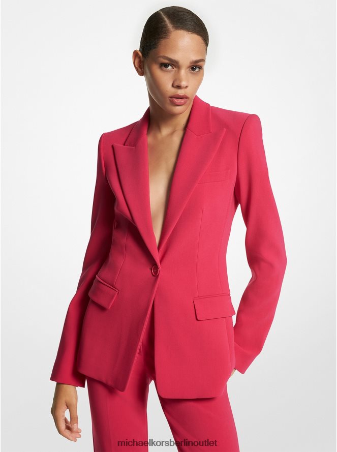 Kleidung de Michael Kors Frauen Kollektion Georgia Stretch-Kiesel-Crêpe-Blazer Fuchsie 404V223762