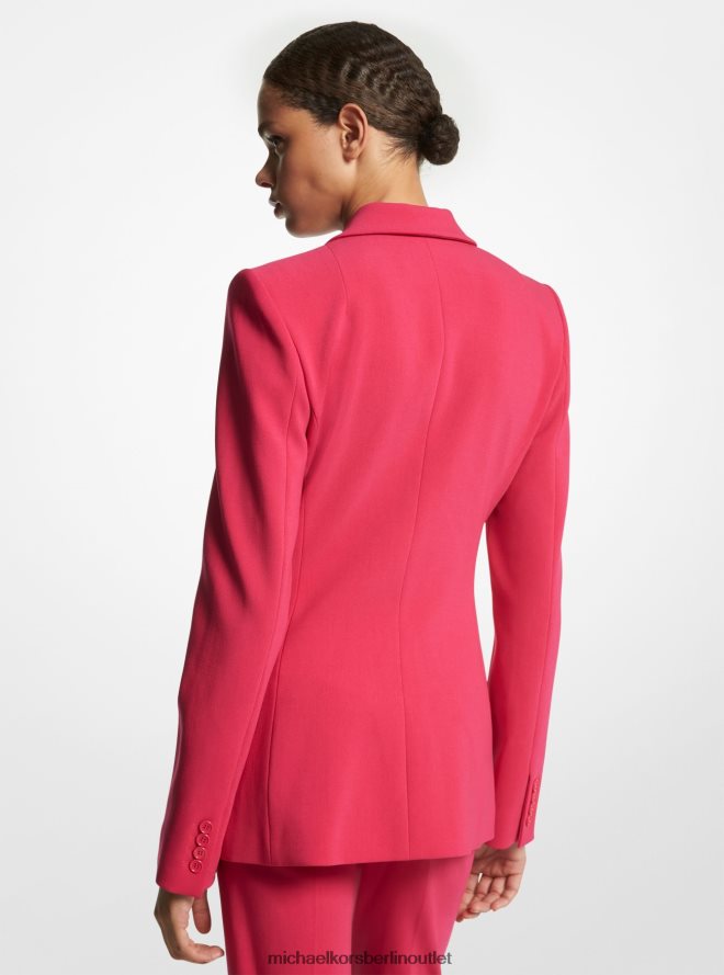 Kleidung de Michael Kors Frauen Kollektion Georgia Stretch-Kiesel-Crêpe-Blazer Fuchsie 404V223762