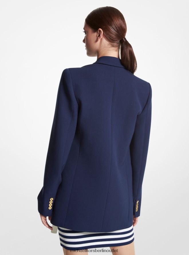Kleidung de Michael Kors Frauen Zweireihiger Blazer aus Wollgabardine-Kollektion Marine 404V223558