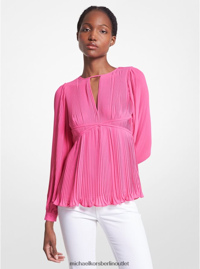 Kleidung de Michael Kors Frauen Bluse aus plissiertem Georgette cerise 404V22447
