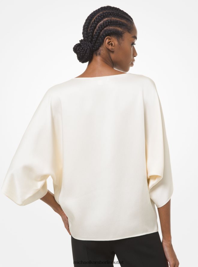 Kleidung de Michael Kors Frauen Kollektion Nikki Satin-Charmeuse-Bluse naturfarben 404V223748